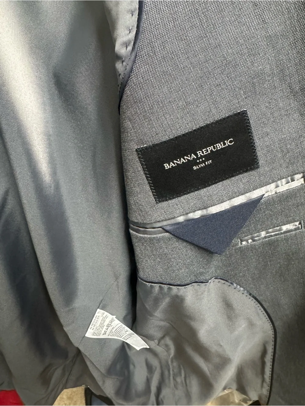 Banana Republic Gray Men's Suit Jacket - Modern Two-Button Blazer